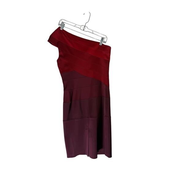 Jax Dresses & Skirts - Jax Red Ombre Asymmetrical One Shoulder To Knee Zipper Cocktail Dress Size 6